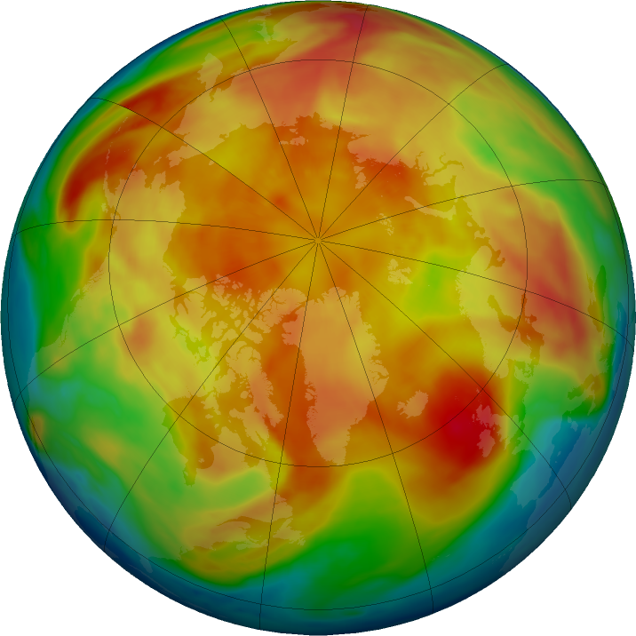 Arctic ozone map for 12 March 2019